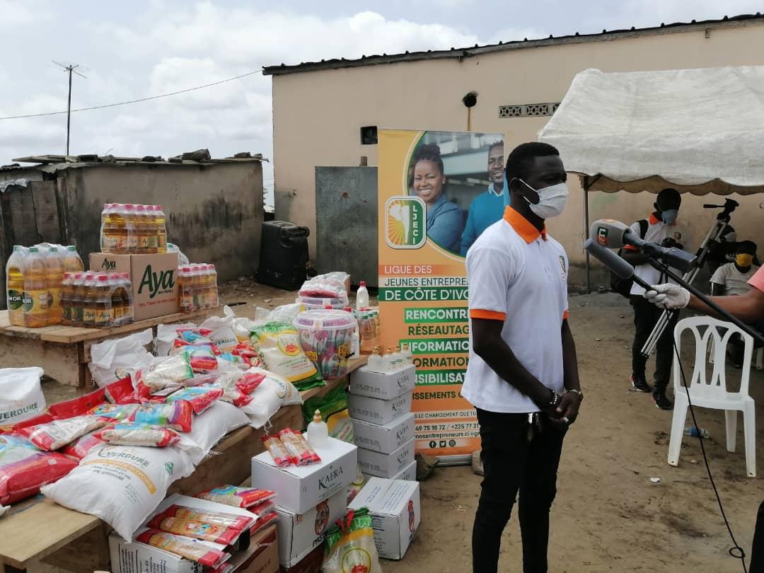 COVID 19| La Ligue des Jeunes Entrepreneurs de Côte d’Ivoire au secours des populations vulnérables.