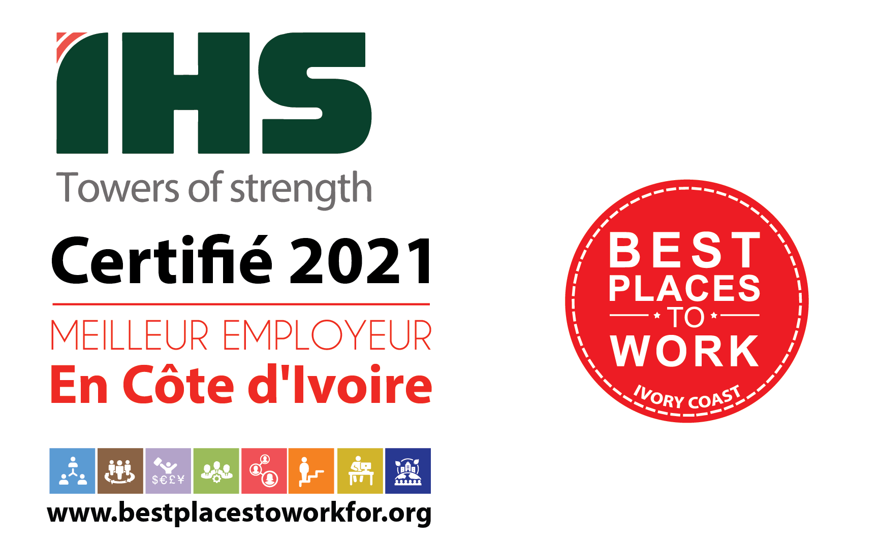 Best Places to Work: IHS Towers certifié meilleur employeur de l'année 2021 en Côte d’ivoire.