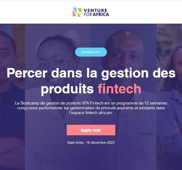 Inscrivez-vous au 2e programme du Venture for Africa