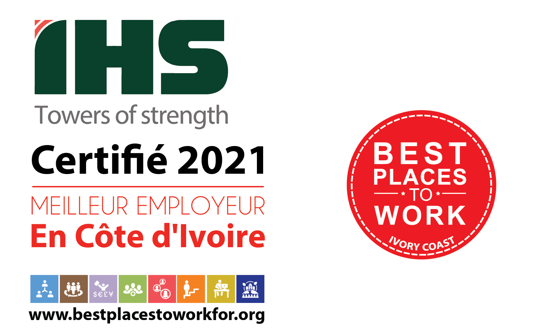 Best Places to Work: IHS Towers certifié meilleur employeur de l’année 2021 en Côte d’ivoire.